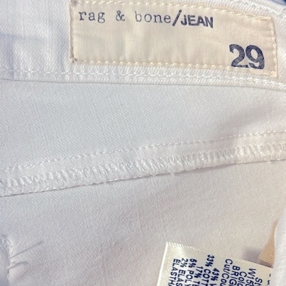 Women’s Rag & Bone White Denim Mid Rise Full Length Skinny Jeans Size 29 - Picture 8 of 10